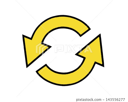 A yellow arrow icon (illustration) representing rotation. A yellow arrow icon (illustration) representing rotation. 143556277
