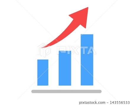 Business icon with upward-sloping bar graph Business icon with upward-sloping bar graph 143556533