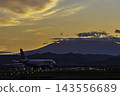 Sendai Airport in autumn: Airplane taxiing, from 27 at dusk, Natori City, Miyagi Prefecture. 143556689