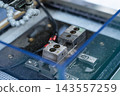 Factory machinery. Manufacturing, processing, metal, NC, machining, drilling, manufacturer, cutting, drilling, products, industry, small factory, industrial. 143557259