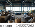 Warehouse scene. Logistics, goods, cargo, factory, logistics center, inventory, wholesale, cardboard boxes, stock, supplies, unmanned. 143557262