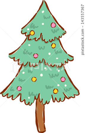 Hand drawn Christmas Tree Illustration 143557367