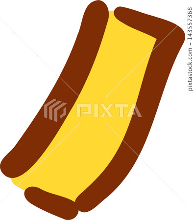 Hand drawn Yellow Ribbon Decorative Illustration 143557368