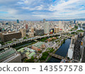 Looking down on the city from the upper floors of a building in Nakanoshima, Osaka. 143557578