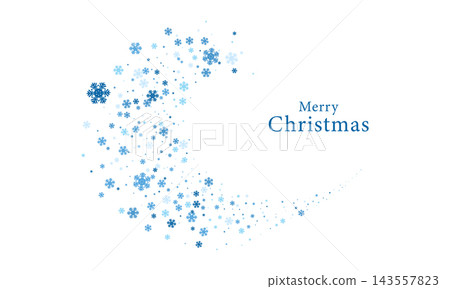 Christmas background. Abstract shining blue snowflake falling on white background 143557823
