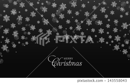 Elegant christmas background with silver snowflakes. Merry christmas festival decorative snowflakes confetti background 143558043