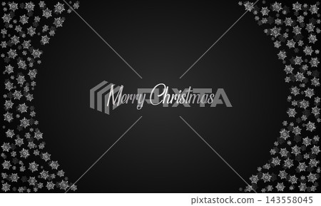 Elegant christmas background with silver snowflakes. Merry christmas festival decorative snowflakes confetti background 143558045