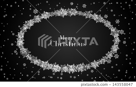 Elegant christmas background with silver snowflakes. Merry christmas festival decorative snowflakes confetti background 143558047