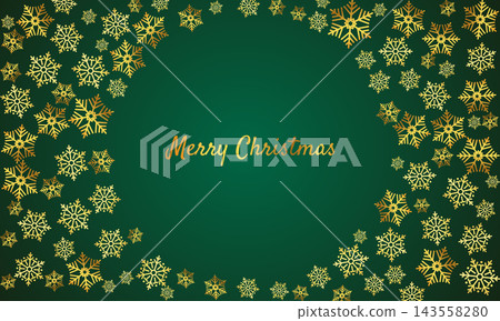 Holiday christmas decorative snowflakes banner design. Merry christmas festival green snowflakes flowing background design vector Holiday christmas decorative snowflakes banner design. Merry christmas festival green snowflakes flowing background design vector 143558280