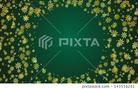 Holiday christmas decorative snowflakes banner design. Merry christmas festival green snowflakes flowing background design vector 143558281
