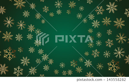 Holiday christmas decorative snowflakes banner design. Merry christmas festival green snowflakes flowing background design vector Holiday christmas decorative snowflakes banner design. Merry christmas festival green snowflakes flowing background design vector 143558282