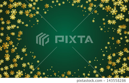 Holiday christmas decorative snowflakes banner design. Merry christmas festival green snowflakes flowing background design vector 143558286
