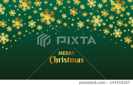 Holiday christmas decorative snowflakes banner design. Merry christmas festival green snowflakes flowing background design vector Holiday christmas decorative snowflakes banner design. Merry christmas festival green snowflakes flowing background design vector 143558287