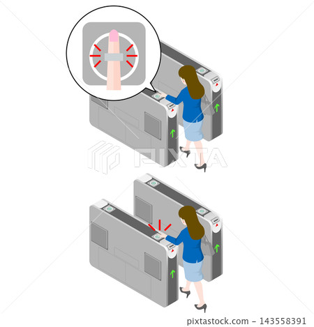 一名女子使用智慧戒指支付方式通過了檢票口。 一名女子使用智慧戒指支付方式通過了檢票口。 143558391