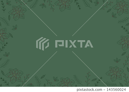 Chic botanical frame for Christmas and winter: Poinsettia and holly message space Chic botanical frame for Christmas and winter: Poinsettia and holly message space 143560024