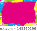 Colorful paint strokes and splashes on a pink background 143560196