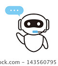 AI operator customer support wearing a headset 143560795