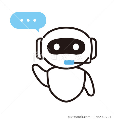 AI operator customer support wearing a headset 143560795