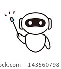 Explanation and feedback on an AI assistant robot holding a pointer. 143560798