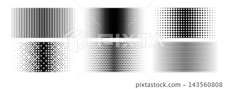 Halftone rectangular gradient collection. Rectangle dotted transition shape set. Pixelated fading gradation texture. Disappearing comic pop art elements. Vector raster bitmap spots for poster, collage Halftone rectangular gradient collection. Rectangle dotted transition shape set. Pixelated fading gradation texture. Disappearing comic pop art elements. Vector raster bitmap spots for poster, collage 143560808