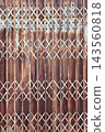 old style of closed steel door 143560818
