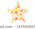 Orange and yellow star-shaped flower design 143560947