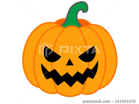 Scary-faced Halloween pumpkin 143561070