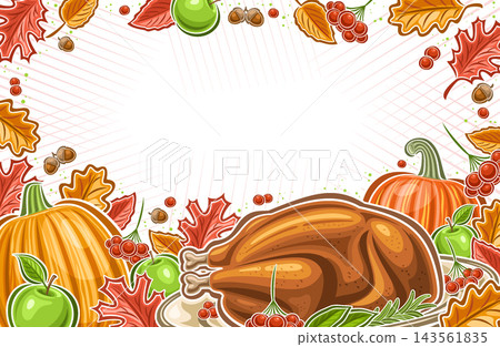 Vector Thanksgiving Greeting Card Vector Thanksgiving Greeting Card 143561835