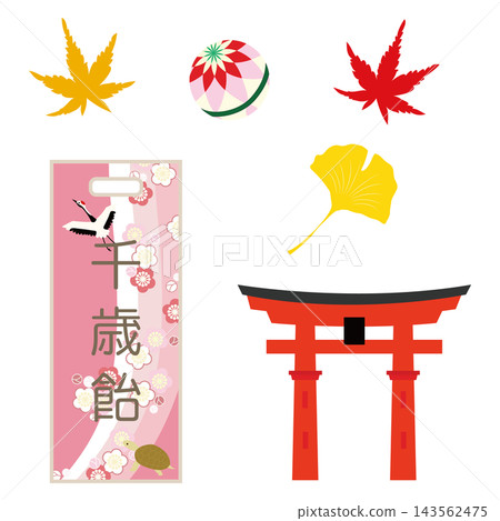 Shichi-Go-San (7-5-3) Icon Illustration Shichi-Go-San (7-5-3) Icon Illustration 143562475