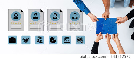 Collaborative Teamwork Process Illustrating Job Candidates Resumes, Ratings, and Skill Evaluation in Modern Business Setup Ledger Collaborative Teamwork Process Illustrating Job Candidates Resumes, Ratings, and Skill Evaluation in Modern Business Setup Ledger 143562522