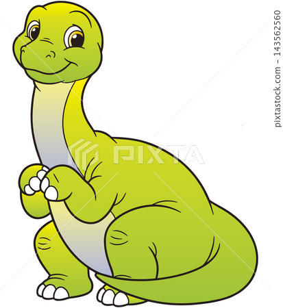 Fun dinosaur illustration ☆ Brontosaurus Fun dinosaur illustration ☆ Brontosaurus 143562560