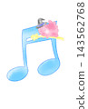Musical notes with ghosts on them 143562768