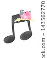 Musical notes with ghosts on them 143562770