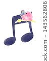 Musical notes with ghosts on them 143562806