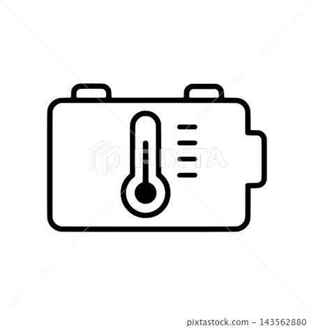 電池溫度監測（溫度計感測器）圖標 143562880