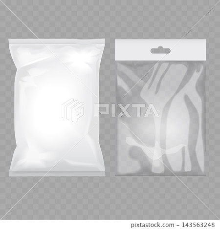 Clear Plastic Bag with Cutlery Mockup Vector 143563248