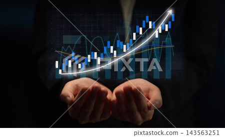 Hands Holding a Digital Graph Showing Financial Growth with Candlestick Chart and Upward Trend in a Business Context for Financial Illustration Copula Hands Holding a Digital Graph Showing Financial Growth with Candlestick Chart and Upward Trend in a Business Context for Financial Illustration Copula 143563251
