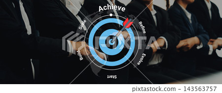 Target Achievement Concept with Business Team Planning Session Focused on Goals for Success and Growth in Professional Environment Gantry 143563757