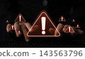 Cybersecurity warning icon with glowing red alert symbol Marrow 143563796