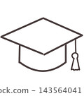 Mortarboard, graduation cap, line art icon 143564041