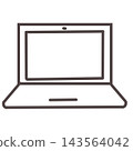 Laptop line drawing icon 143564042