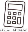 Calculator line drawing icon 143564048