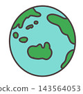 Earth color icon: blue and green 143564053