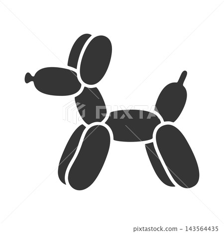 Balloon art silhouette icon Balloon art silhouette icon 143564435