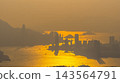 Hong Kong Oct 11 2026 across golden Victoria Harbour water channel 143564791