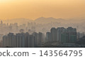 Hong Kong Oct 11 2026 residential skyscrapers bathed in warm sunset glow 143564795