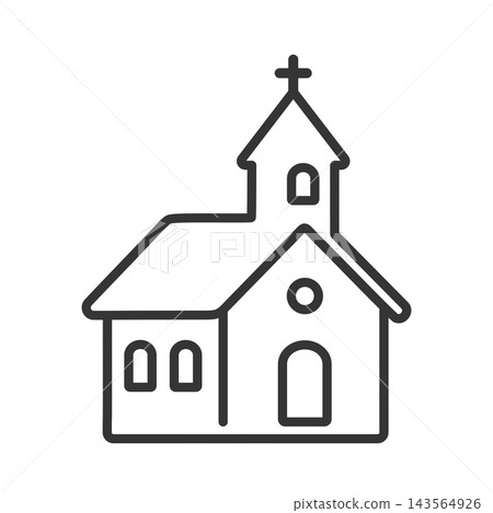 Simple church line icon Simple church line icon 143564926