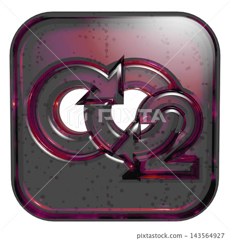 3D Jelly-Style CO2 Reduction and Carbon Neutrality Icon Pictogram - Pink 3D Jelly-Style CO2 Reduction and Carbon Neutrality Icon Pictogram - Pink 143564927