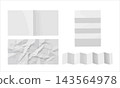 Abstract Blue Geometric Line and Soft Sage Wave Pattern Strips for Modern Minimalist Scrapbook and Decorative Floral Pattern Strips with Delicate Botanical Flowers and Leaves for Scrapbooking 143564978