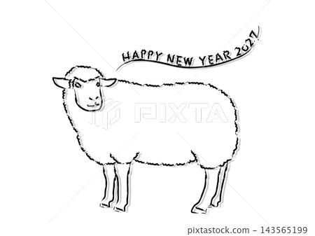 A handwritten sheep and New Year's greetings for 2027 A handwritten sheep and New Year's greetings for 2027 143565199